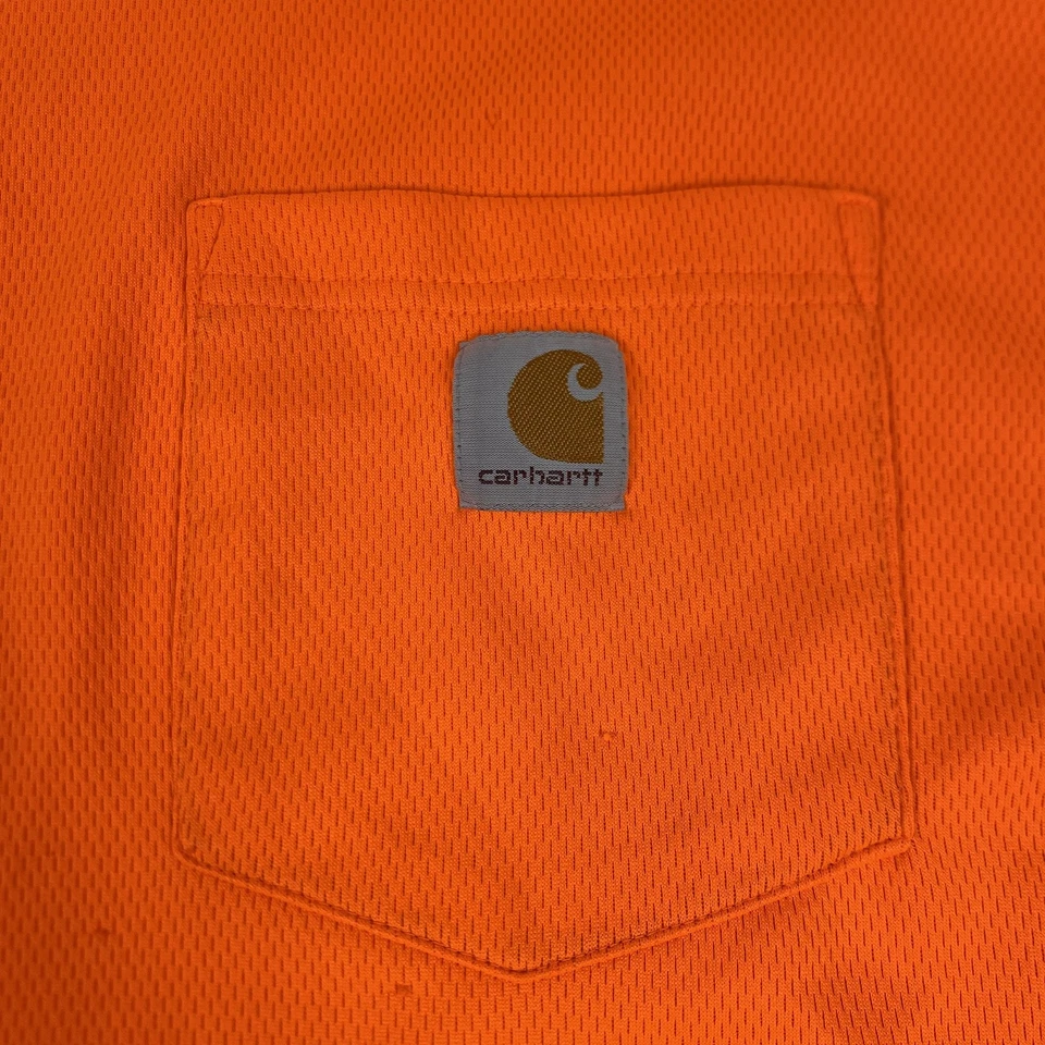 Carhartt Shirt Mens 3XL Tall Orange Force Long Sleeve Hi Vis Relaxed Fit Safety - Image 2 of 4