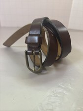 Vintage Aigner Women  s brown leather belt with a gold-toned brass buckle Sz 30