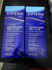 2 X Differin Gel .1 Adapalene Gel Acne Treatment - 1.6 oz / 45 g EA. EXP 7/26