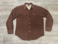 Vintage Sears Mens Brown Corduroy Quilted Lined Shirt Jacket 70s 80s