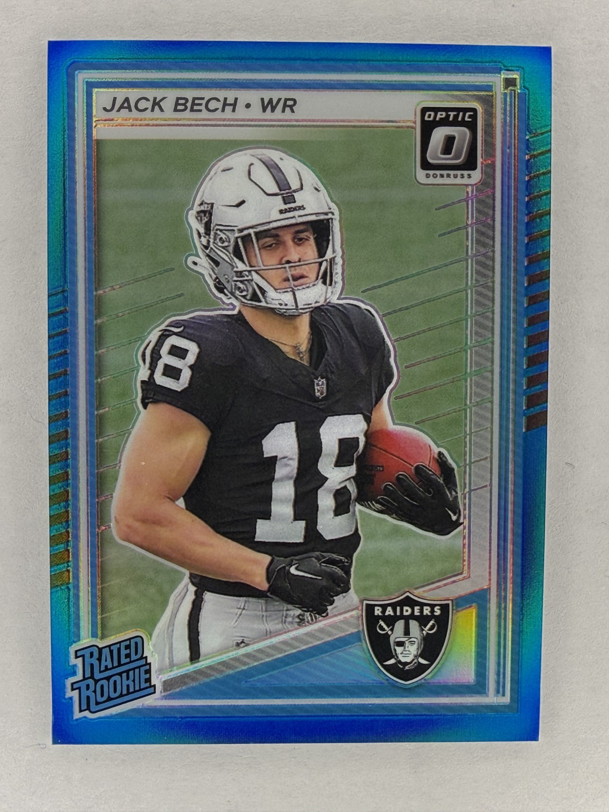 2025 Donruss Optic Rated Rookie Jack Bech Aqua /349 #211 Raiders