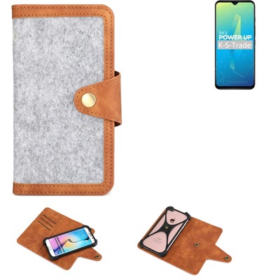 Filzhülle für Wiko Power U10 Handy-Tasche hellgrau