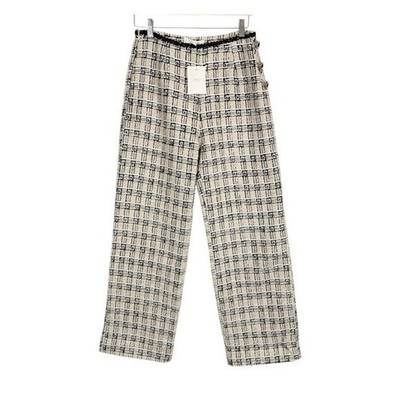Sister Jane Dream Duet Tweed High Waist Straight Leg Trousers Pants Size Medium