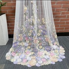 120 inches of beautiful florals embroidered off white veil.