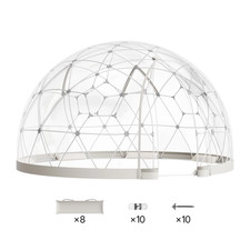 12 X 7.2 Ft Outdoor Clear Dome Tent For 4-7 People, Weather-resistant Geodesic G