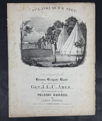 Antique 1836 'Pulaski Quick Step' Boston Brigade Band Sheet Music Book