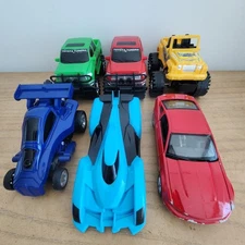 6 Assorted Cars Monster Jam Trucks RC Transformer 2011 Ford Mutant GT Fat Tires