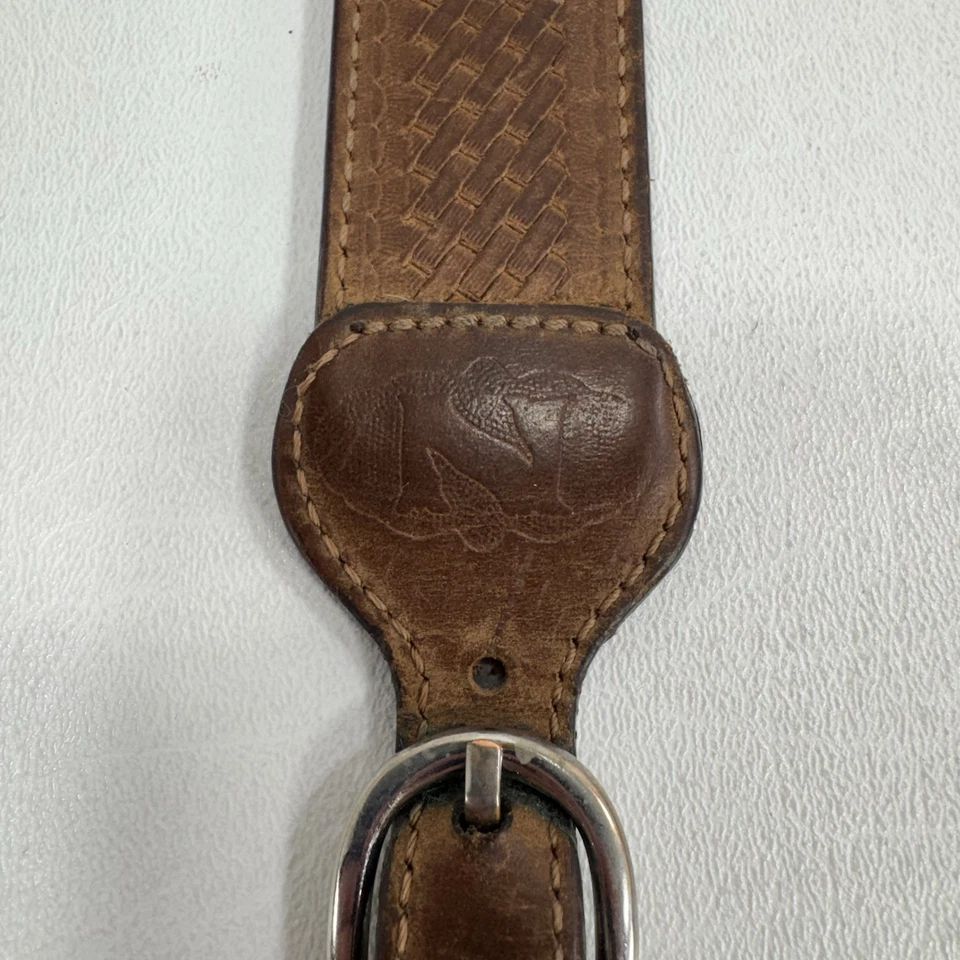 Nocona Western Men’s Size XL Suspenders Leather Basketweave Brown N8512444 - Image 4 of 4