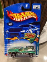 2002 Hot Wheels #61 Spares 'N Strikes 3/4 Rodger Dodger GrüN Chrome 5 Speichen
