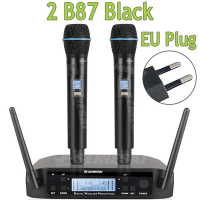 Dual Wireless Microphone 600-699MHz System Stage Performances UHF Dynamic