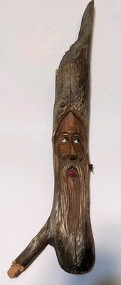 Vintage Swiss Hans Huggler-Wyss Hand Carved Driftwood Wood Spirit Sculpture 20''
