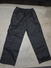 Vintage Y2K Nike Grey Tag Nylon Track Pants Mens Large Black Red Swoosh Baggy