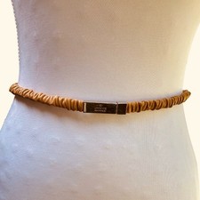 Gucci Tan and Silver Leather Belt