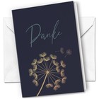 Trauer Danksagung Set 10 Karten Dank im Trauerfall mit Umschlag Pusteblume blau