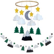 Baby Crib Mobile   Wooden Hanging Nursery Baby Mobile for Crib, Nursery Decor fo