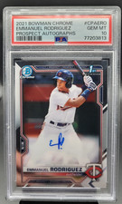2021 Bowman Chrome Emmanuel Rodriguez CPA-ERO AUTO PSA 10