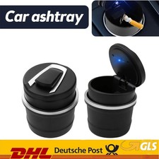 2X KFZ Auto Aschenbecher Mit Deckel LED Beleuchtung Getränkehalter Gluttöter