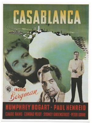 CASABLANCA Postcard/Promo Card BOGART/BERGMAN Turner Entertainment Co/Warner Bro