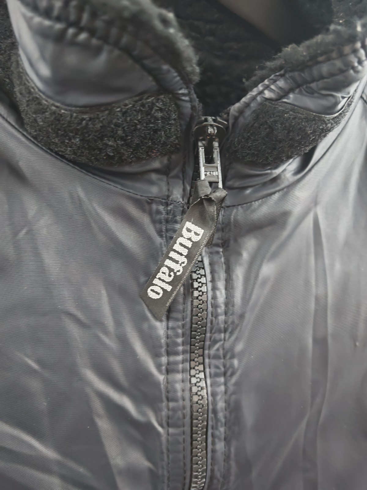 Buffalo Systems Mens Belay Jacket Black Size 38 Medium Pertex Pile Coat image 8