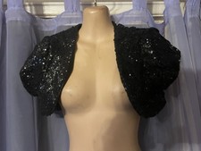 Jane Norman Black  sequin bolero / shrug size 10 new with Tags cost £50 