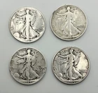 1942 1945 Walking Liberty Half Dollar Lot Of 4