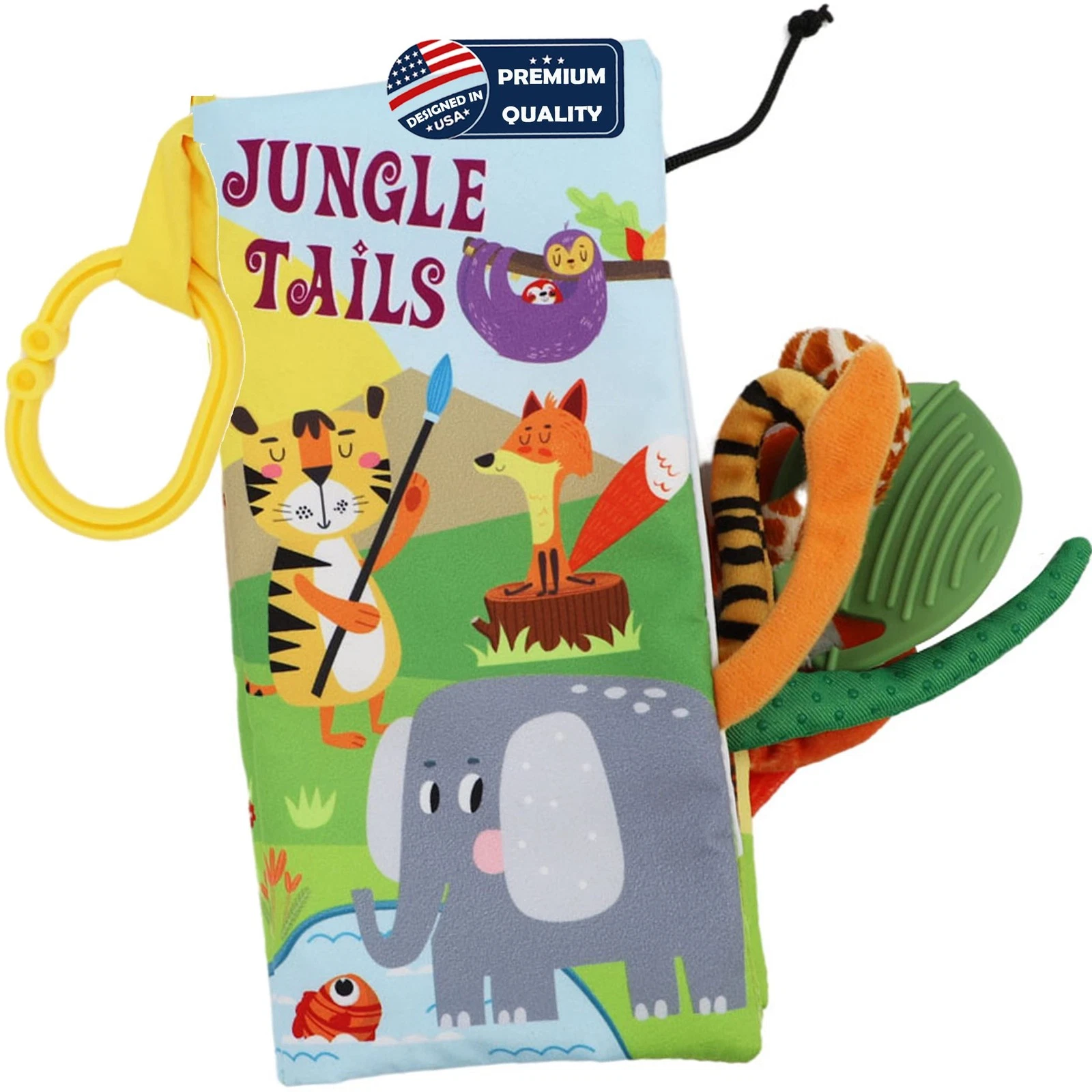 Jungle Baby Stroller Toys,Baby Books 0-6 Months,Touch and Feel Crinkle Cloth ...