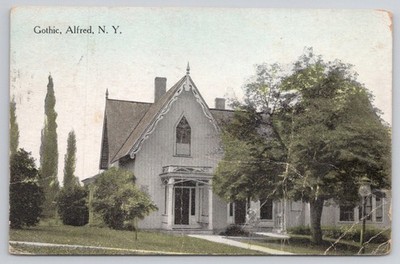 Gothic House Alfred NY Postcard 1914 Posted F. H. Ellis & F. E. Stillman