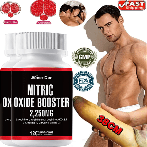 Stickoxid Booster L-Arginin, L-Citrullin 2250mg 240 Kapseln HÖCHSTE POTENZ - Bild 1 von 10