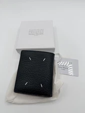 Maison Margiela Wallet Black Leather Bifold Wallet With Coin Pocket