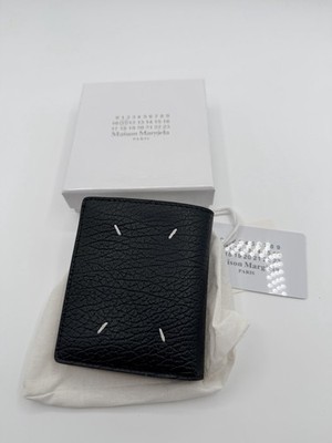 Maison Margiela Wallet Black Leather Bifold Wallet With Coin