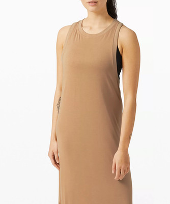 Mavi Women's Dress Sundress, Sleeveless Dress Tan S