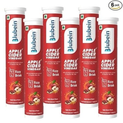 6x Blubein APFELESSIG ++ Brauset 90 Tabs mit Vitamin B6 & B12