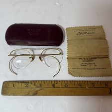 VTG B L Rimless Glasses 1/10 12K Yellow Gold Fill Frames Bausch  Lomb W/ Case