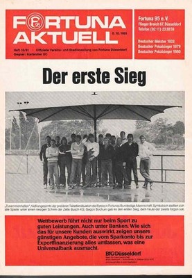 Fussball-Programmheft   81/82    Liga    Fortuna Düsseldorf - Karlsruher SC