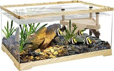 Turtle Fish Tank W/ Turtle Basking Platform 20" x 9.5" x 9.5" Aquatic Turtle