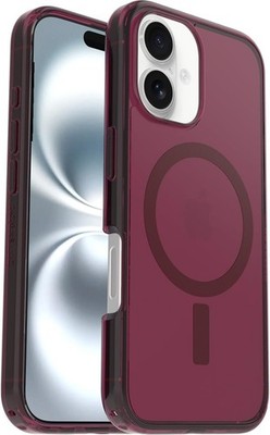 OtterBox Symmetry Case, iPhone 16   Clear Red   MagSafe, Raised Edges
