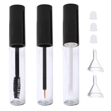 10Ml Empty Mascara Tube, Eyeliner Tube and Lip Gloss Tubes, Black Eyelash Cream 
