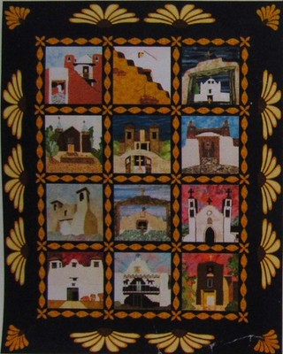 Kokopelli MISSION CHURCHES NEW MEXICO 16'' Quilt Block KIT Fabric Pattern CHOICE