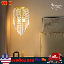 Crystal Wall Light Sconces Lighting Fixture Modern Semicircle Wall Mount Lamp