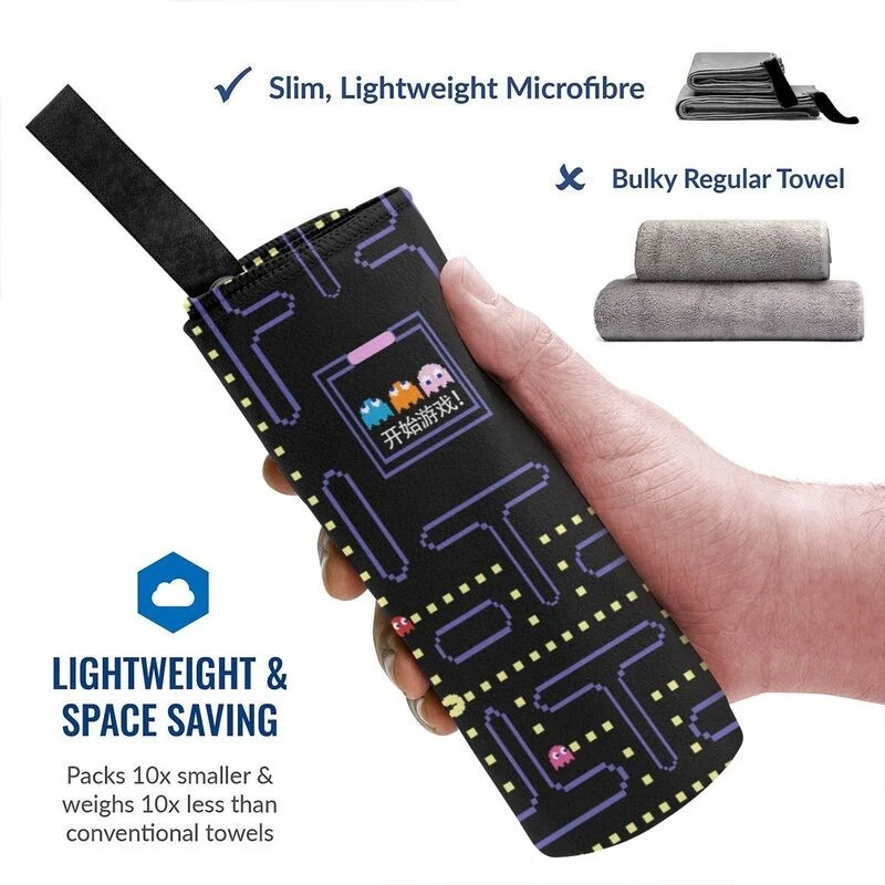 Game Pac Man SinglePrinted Home Outdoor Quick drying Bath Towel Beach Bath Towel - Image 3 of 4