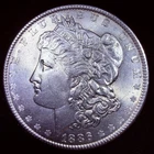 1886-P Morgan Dollar Possible Clashed Rev Hot 50 Variety Wide Bar Wing BU