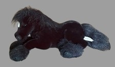 FAO Schwarz Horse 17 Black and White Plush Stuffed Animal Pony Belgian, EUC
