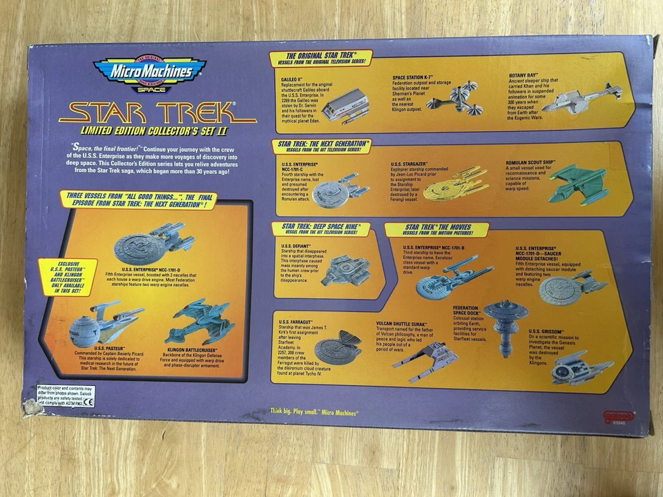 Star Trek Micro Máquinas Espacio Edición Limitada Coleccionistas Set Dos De Colección 1995 Foto 4 de 4