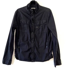 G Star Raw Black Filch Combat Overshirt Light Jacket Men Medium Cargo Ripstop 