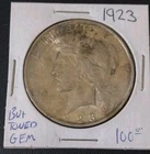 1923-P Uncirculated Peace Silver Dollar GEM+ Rainbow Toned! Cartwheel Luster!