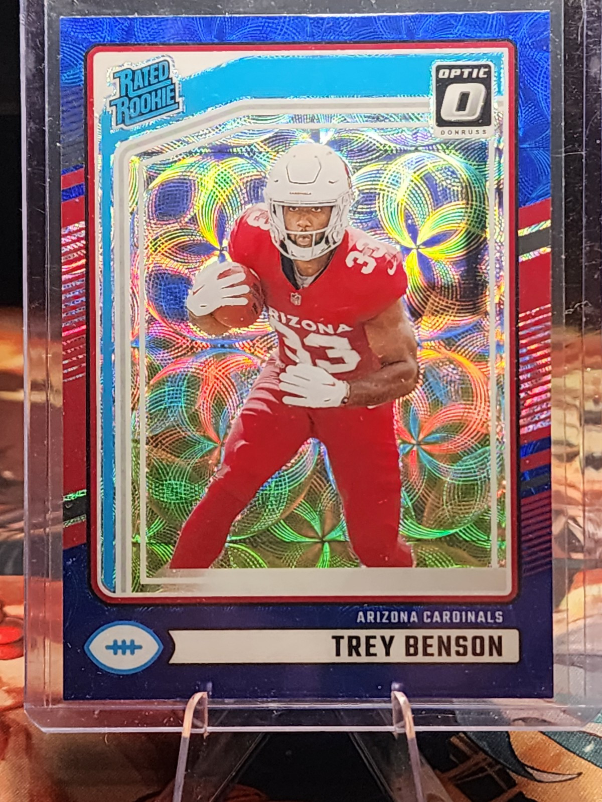2024 Donruss Optic Preview Rated Rookie RC Blue Scope Prizm Trey Benson