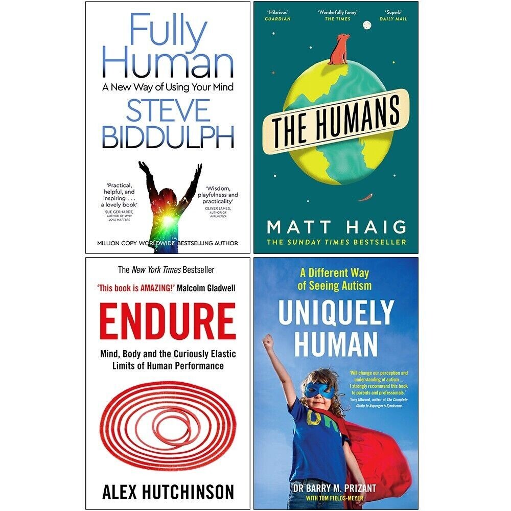Fully Human Steve Biddulph, Humans Matt Haig, Endure, Uniquely Human 4 Books Set