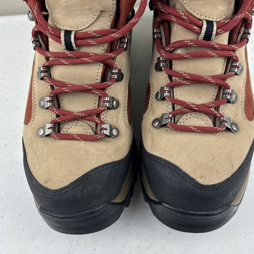 LL BEAN Women's Hiking Boots Tan Red Vibram Waterproof GoreTex Size 7.5 M *READ* - Picture 3 of 18