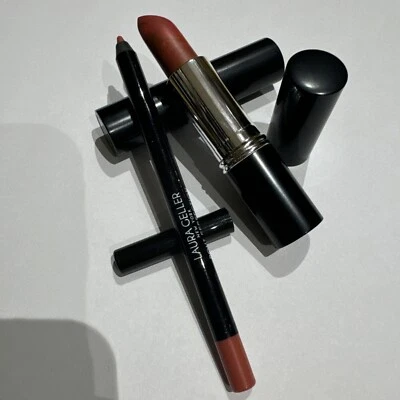 Laura Geller Italian Marble Lipstick Duo Strawberry Toffee & Tulip Lip Liner Set