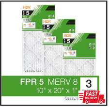 10x20x1 Air Filter Standard Pleated Furnace AC 3-Pack Filtro de aire